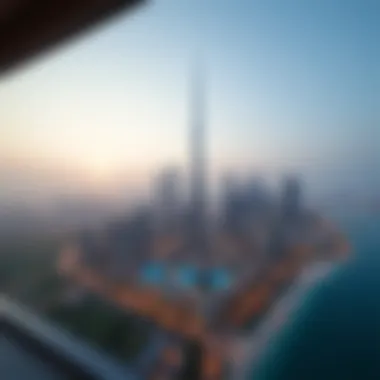 Panoramic view of Dubai skyline from Emaar Bayview