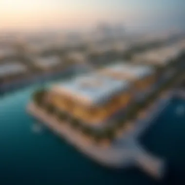 Aerial view of Al Barsha highlighting AB Center's location