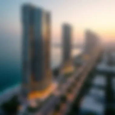 Aerial view of Al Jabri Tower Four showcasing its unique architectural design