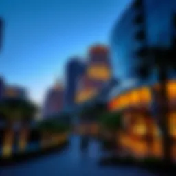 Stunning evening view of City Walk Dubai showcasing modern architecture