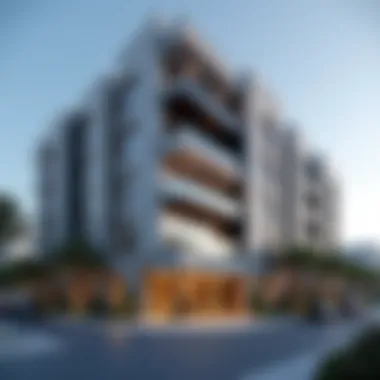 Modern Studio Building in Deira Exterior view of a modern studio building in Deira