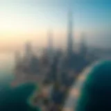 Aerial view of Dubai's skyline showcasing iconic skyscrapers