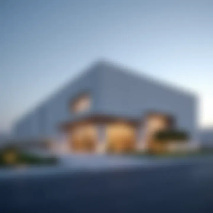 Modern warehouse exterior in Al Quoz