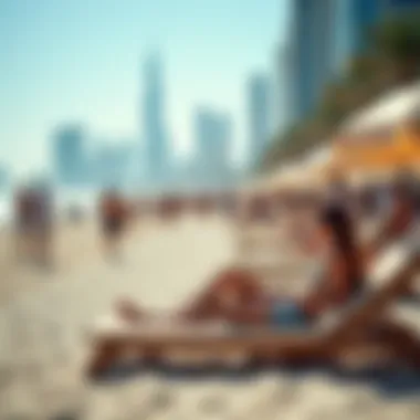 Crowd enjoying a sunny day at JBR beach