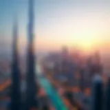 Panoramic view of Dubai skyline showcasing modern architecture